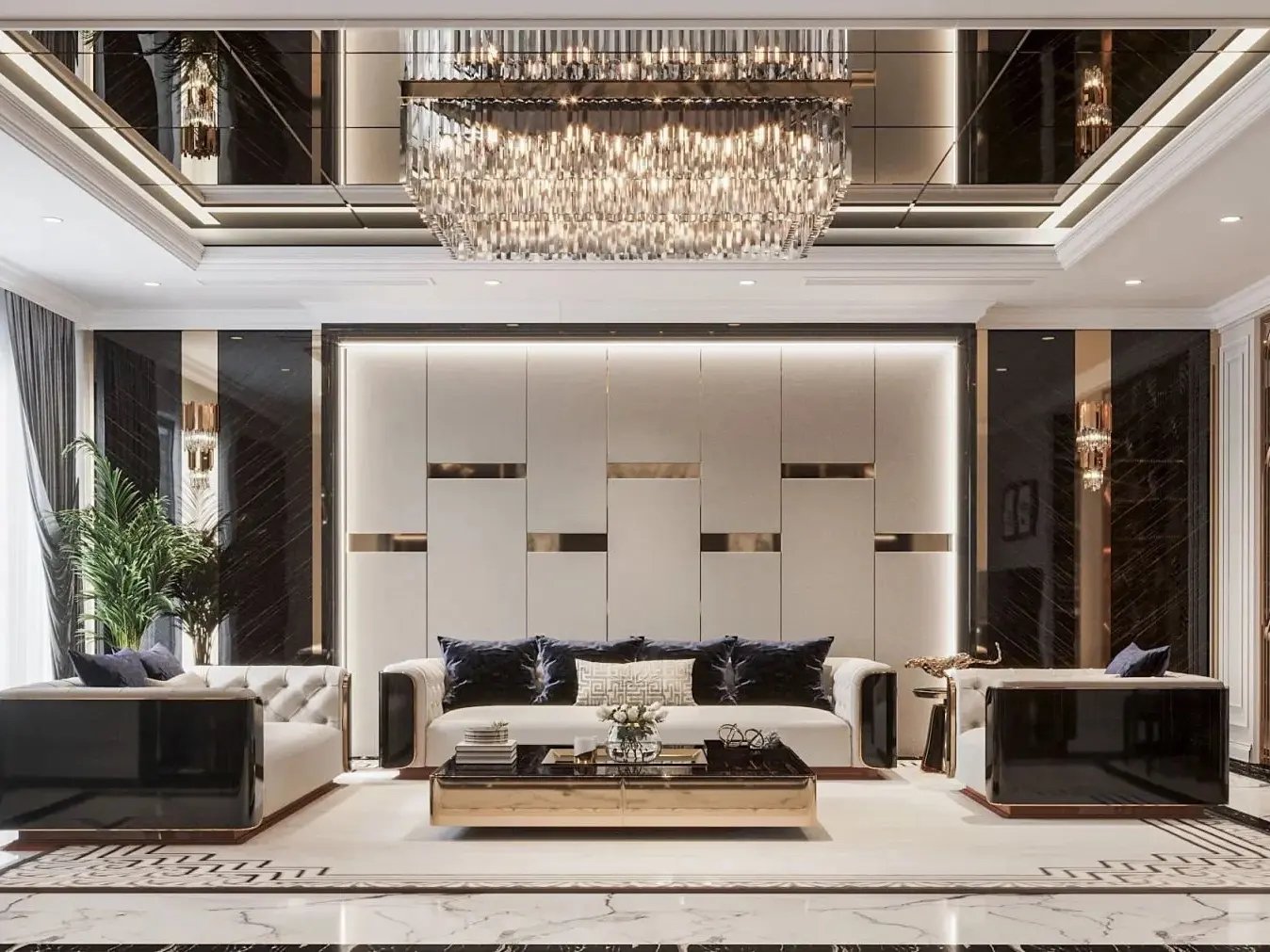 Mẫu phòng khách nhà ống Luxury sang trọng, đẳng cấp