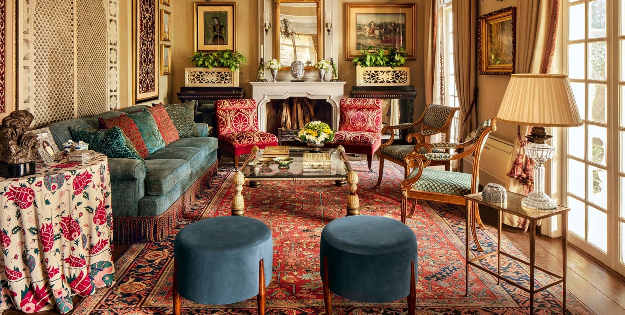 Mẫu phòng khách biệt thự Bohemian phóng khoáng, đầy nghệ thuật