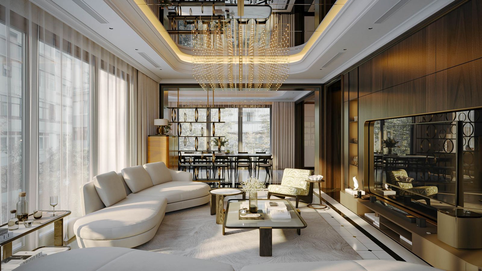 Mẫu phòng khách biệt thự mini đẹp, tiện nghi