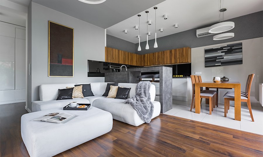 Lưu ý khi thiết kế phòng khách liền bếp nhà ống