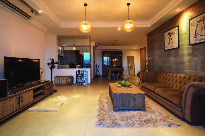 Mẫu phòng khách nhà ống 6m đẹp, trang trí nội thất ấm cúng