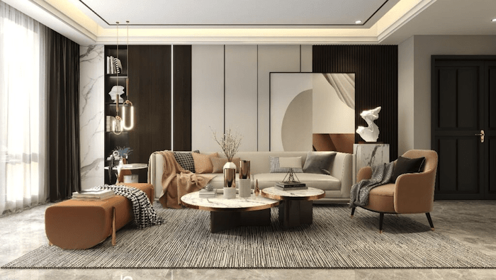 Mẫu phòng khách nhà ống diện tích 25m2 đẹp, ấn tượng