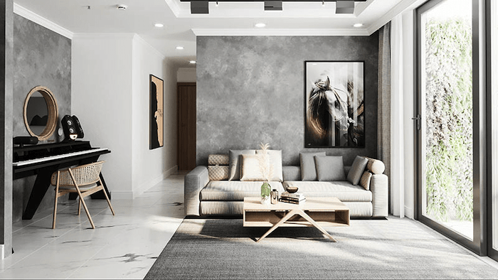 Mẫu thiết kế phòng khách nhà ống hiện đại