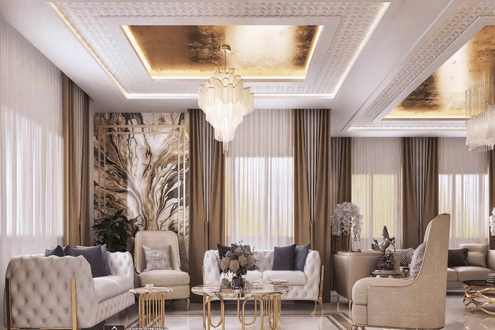 Mẫu phòng khách nhà ống phong cách tân cổ điển, sang trọng