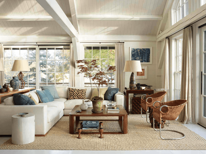 Mẫu phòng khách nhà ống theo xu hướng đồng quê