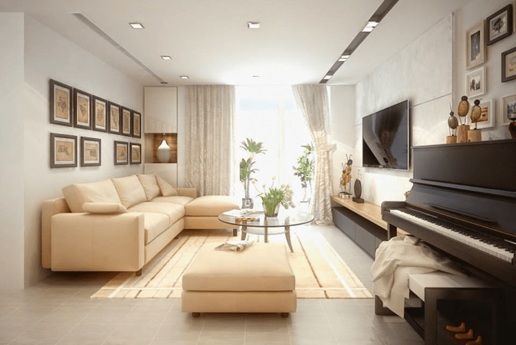 Trng trí phòng khách nhà ống 5m hiện đại, hợp phong thủy