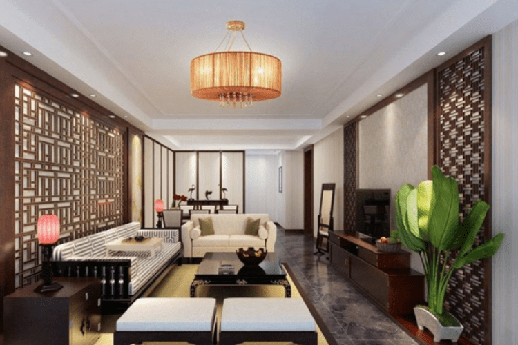 Mẫu phòng khách nhà ống 5m kiểu truyền thống