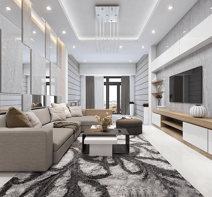 Mẫu thiết kế phòng khách nhà ống 4m hiện đại