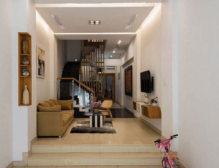 Mẫu phòng khách nhà ống ngang 3m