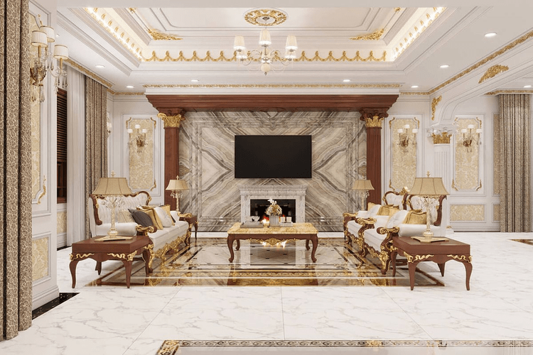 Lựa chọn nội thất phòng khách tân cổ điển phù hợp
