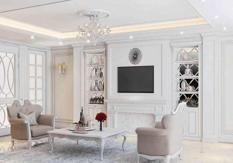 Mẫu phòng khách tân cổ điển đơn giản