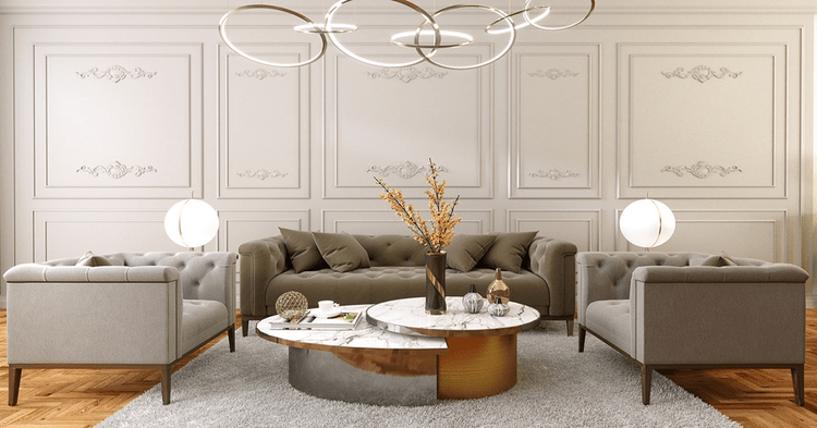 Mẫu phòng khách tân cổ điển nhà ống đẹp, lộng lẫy