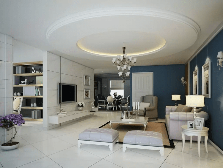 Sử dụng vách ngăn cho phòng khách tân cổ điển nhà ống