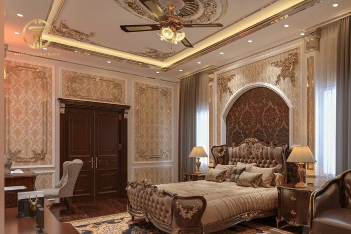 Thiết kế nội thất phòng ngủ tân cổ điển châu Âu đẳng cấp