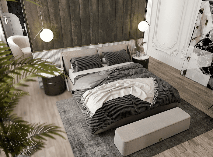 Mẫu thiết kế nội thất phòng ngủ tân cổ điển đơn giản