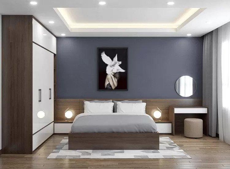 Simple yet elegant gypsum ceiling design combining a Recessed Ceiling with first-level recessed LED lighting