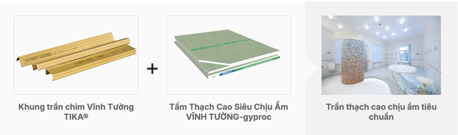 Hệ Trần thạch cao chịu ẩm tiêu chuẩn