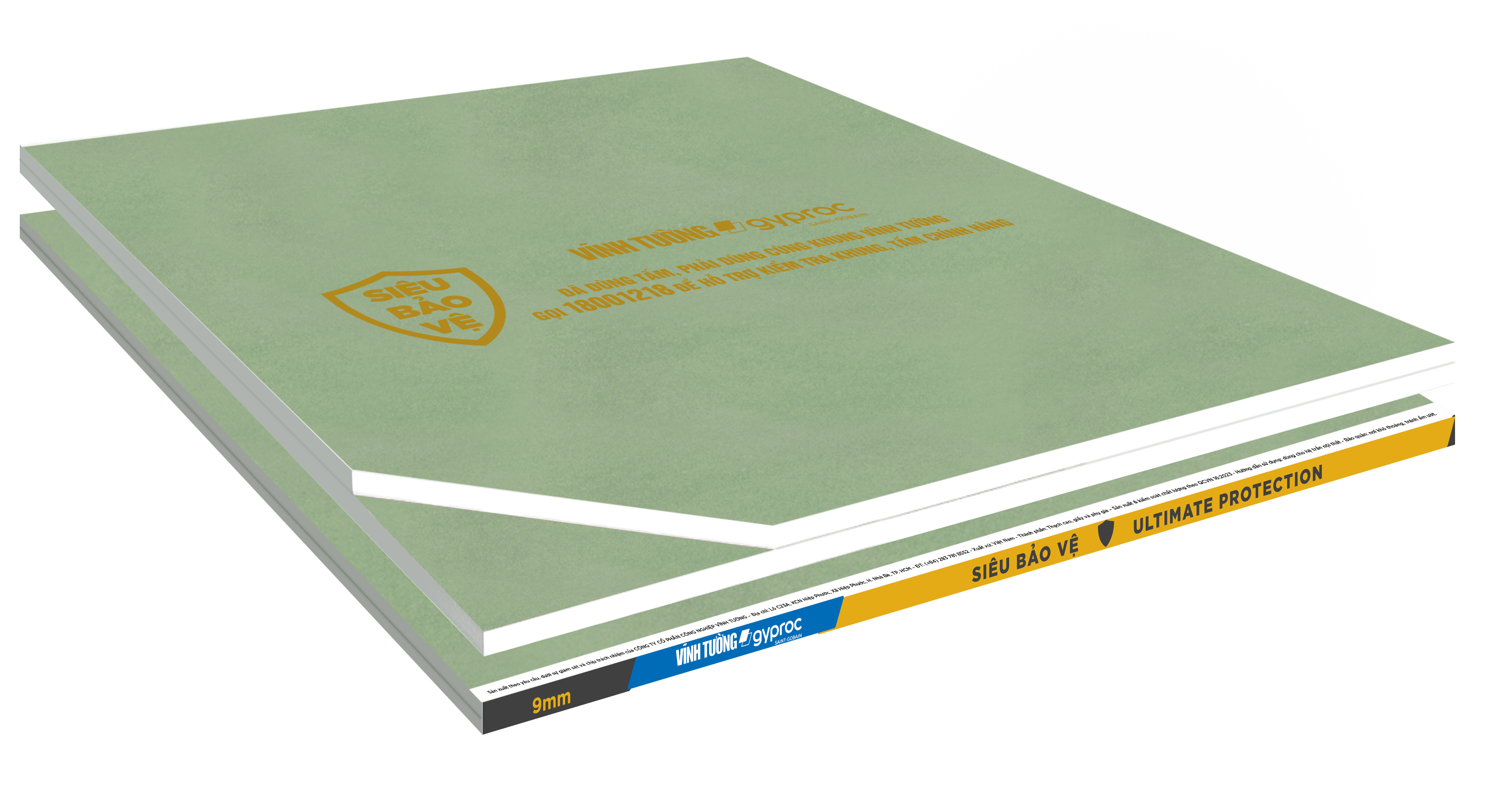 Nhận diện Tấm thạch cao Siêu Bảo Vệ Vĩnh Tường - Gyproc