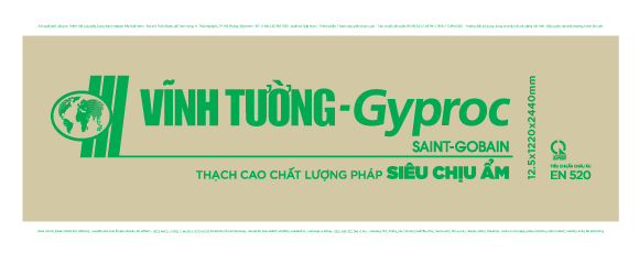 tấm thach cao chịu ẩm 12.5mm