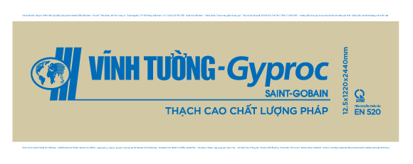 tấm thach cao tiêu chuẩn 12.5mm