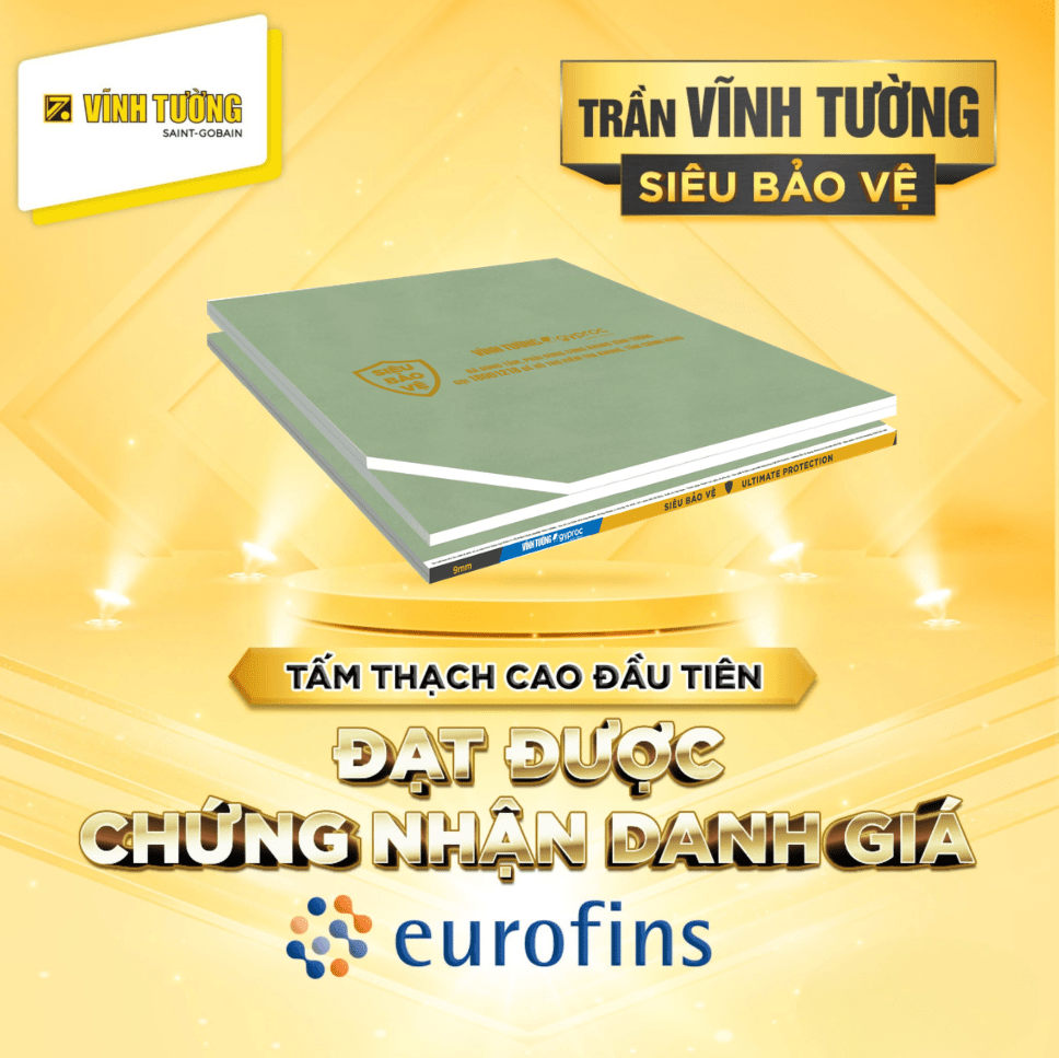 Tấm thạch cao Vĩnh Tường Siêu Bảo Vệ với công nghệ Activ' Air đột phá