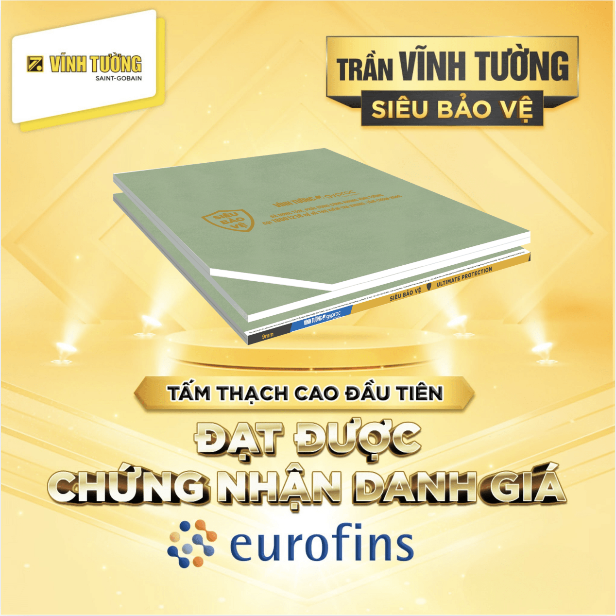 Tấm thạch cao Vĩnh Tường siêu chịu ẩm giúp hạn chế tình trạng ẩm mốc