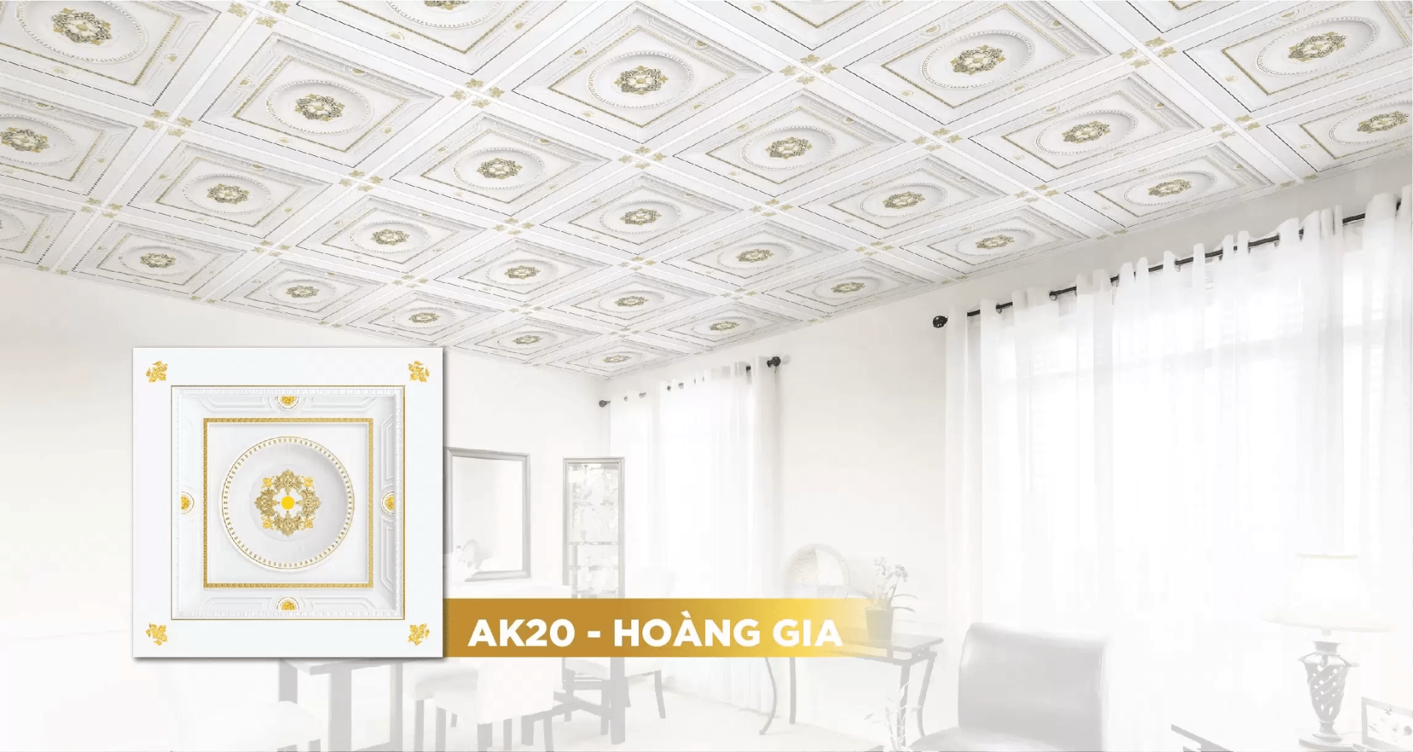 Tấm trang trí Vĩnh Tường DECO Ánh Kim - Hoàng Gia 