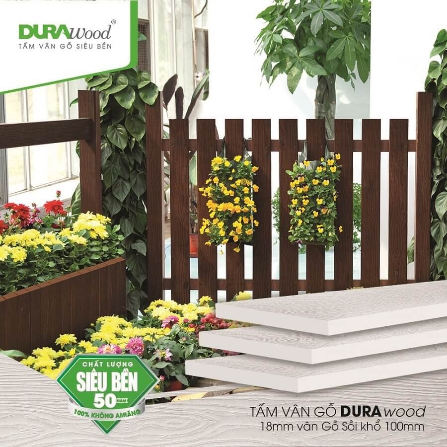 Tấm xi măng ngoài trời Durawood làm hàng rào