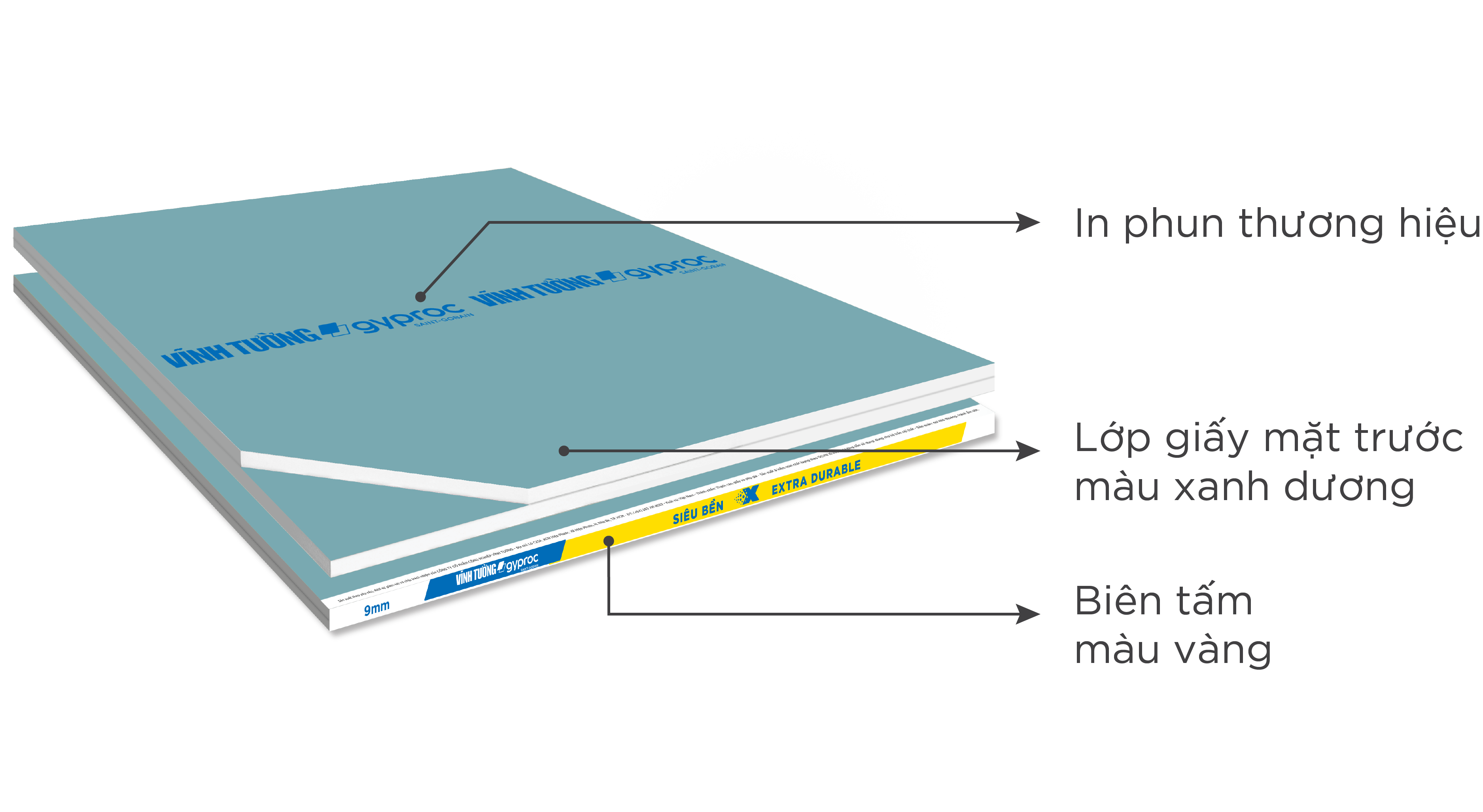 Nhận diện tấm thạch cao siêu bền X