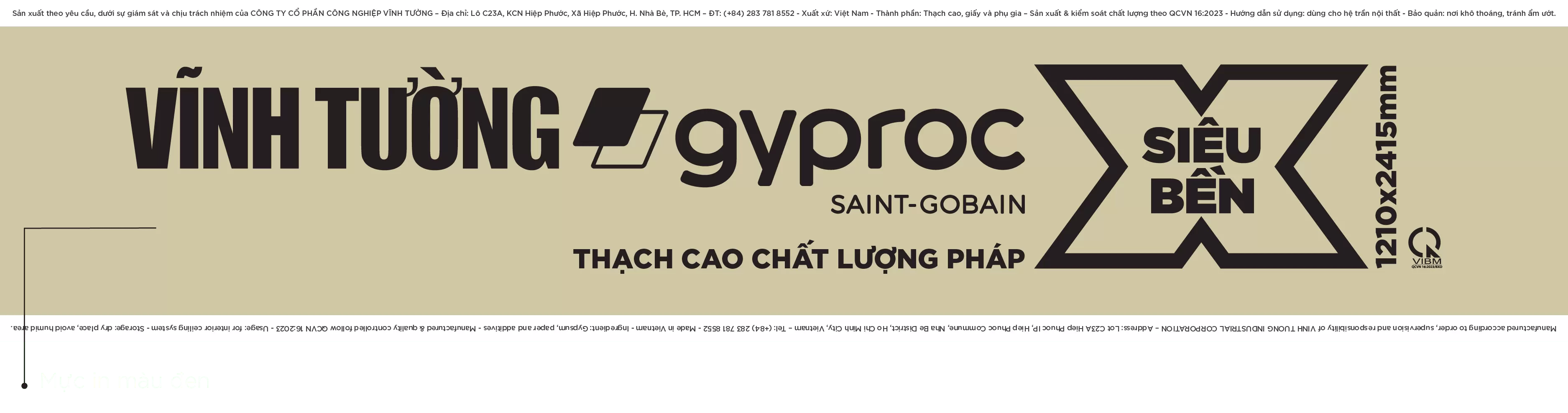  zalo Tấm Thạch Cao VĨNH TƯỜNG-Gyproc Siêu Bền X
