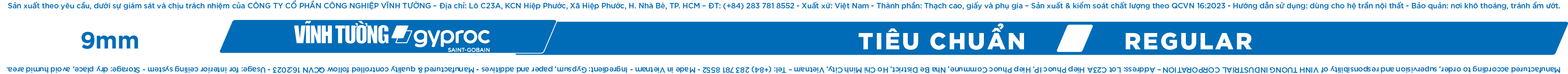 Nhận diện biên tấm thạch cao VĨNH TƯỜNG-gyproc Tiêu Chuẩn: