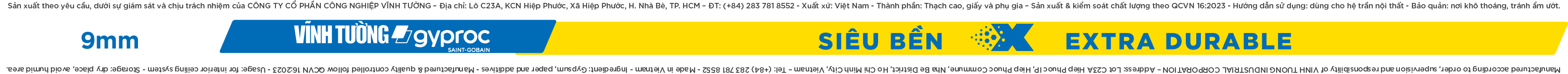  zalo Tấm Thạch Cao VĨNH TƯỜNG-Gyproc Siêu Bền X