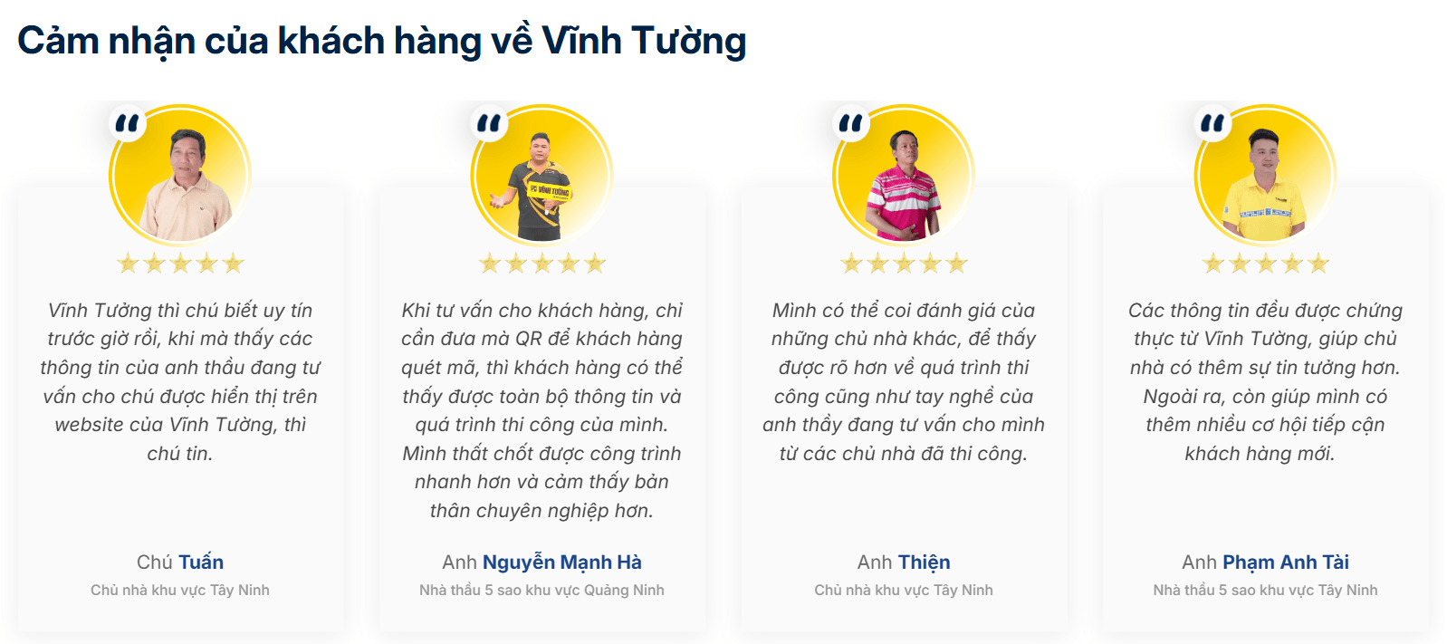 Thầu thợ Vĩnh Tường - Cam kết uy tín, chất lượng