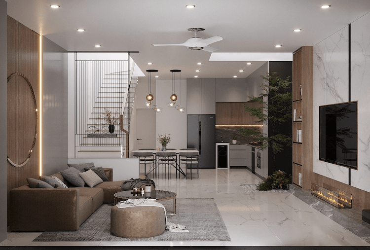 Mẫu trần thạch cao phẳng đẹp, hiện đại