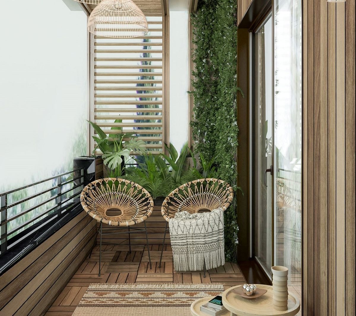 Thiết kế ban công Vintage ấm áp