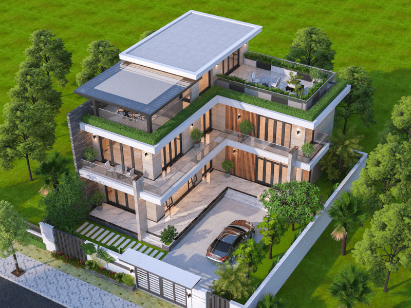 Mẫu thiết kế biệt thự hiện đại đẹp được yêu thích nhất 202