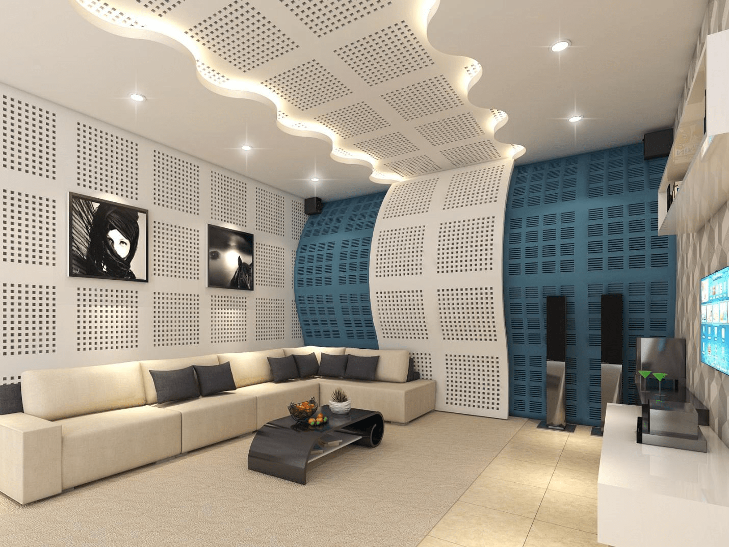 Thiết kế không gian nhà ở với mẫu vách thạch cao tiêu âm