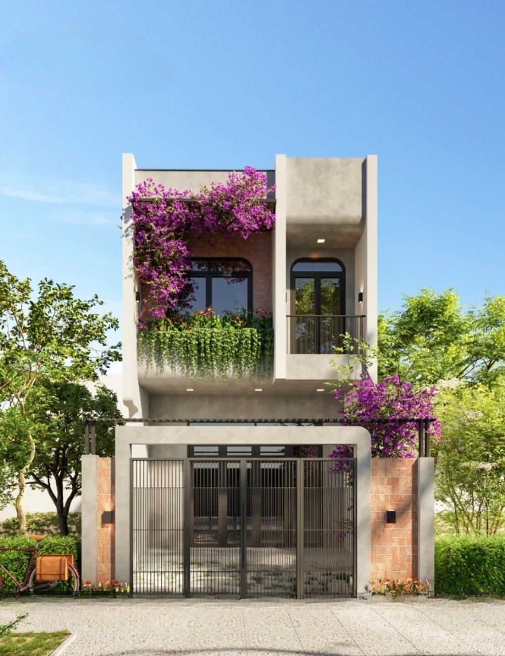 Mẫu nhà ống 2 tầng đẹp, hiện đại với diện tích 5x20m