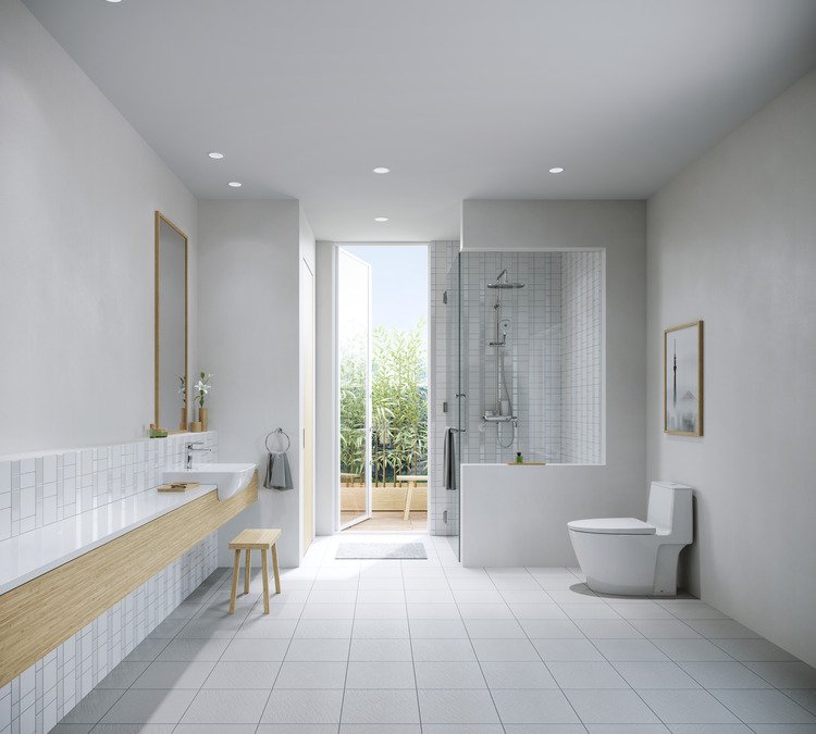 thiết kế nhà vệ sinh và nhà tắm riêng gần gũi với thiên nhiên