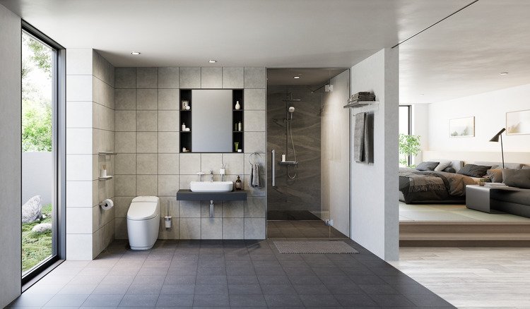 thiết kế nhà vệ sinh và nhà tắm riêng đơn giản, hiện đại