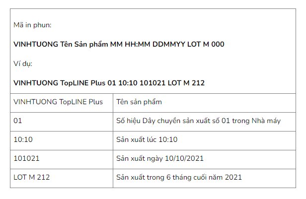 Thông tin in phun khung xương topline plus