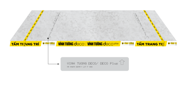 Thông tin nhận diện sản phẩm tấm trang trí trên nền xi măng sợi duraflex 2x