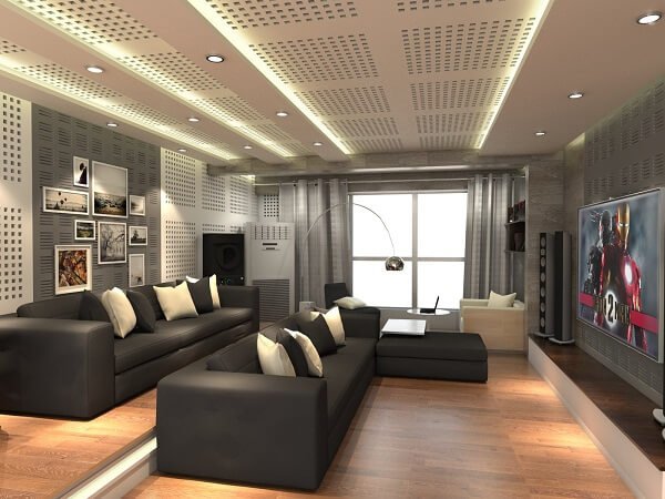 Mẫu vách tiêu âm thiết kế đồng bộ với trần