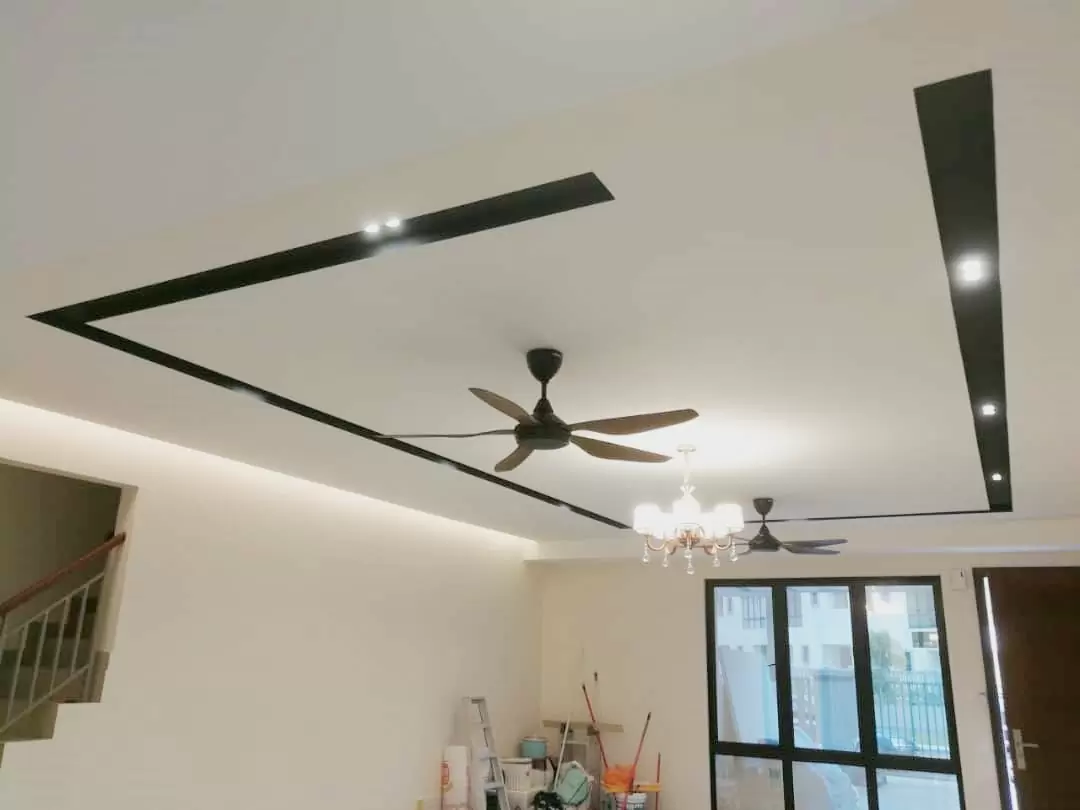 trần chìm thạch cao phẳng đơn giản, hiện đại 