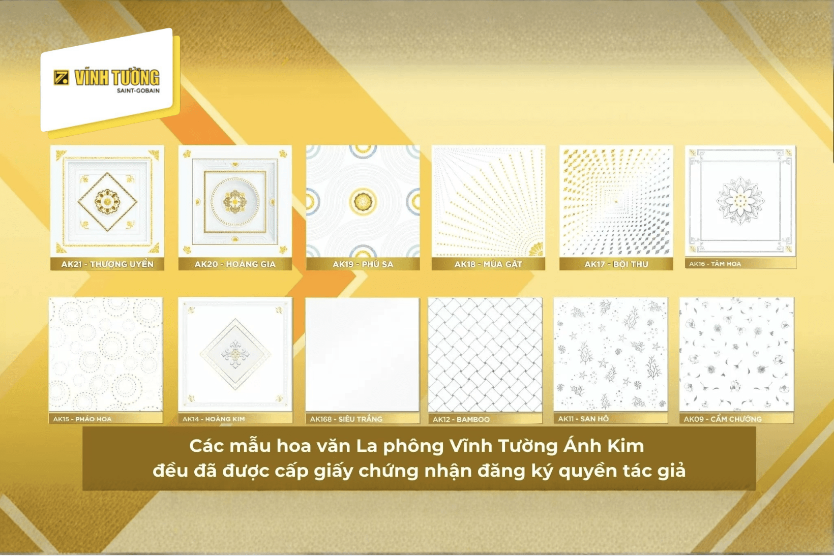 Trần thả từ tấm ánh kim Vĩnh Tường DECO
