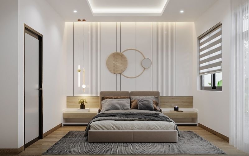 Mẫu trần thạch cao chung cư giật cấp độc đáo cho phòng ngủ