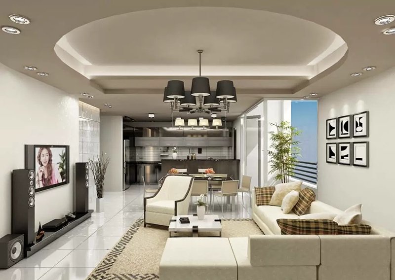 Mẫu trần thạch cao hình tròn đặc biệt tạo điểm nhấn