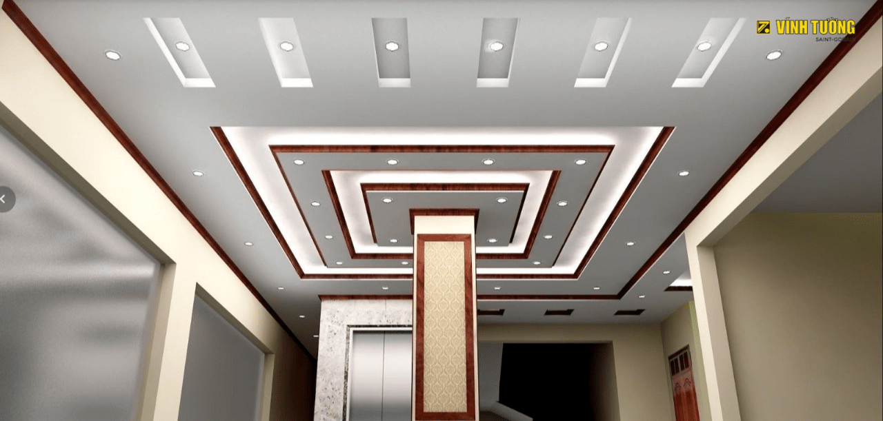 thi công trần thạch cao giật cấp Vĩnh Tường