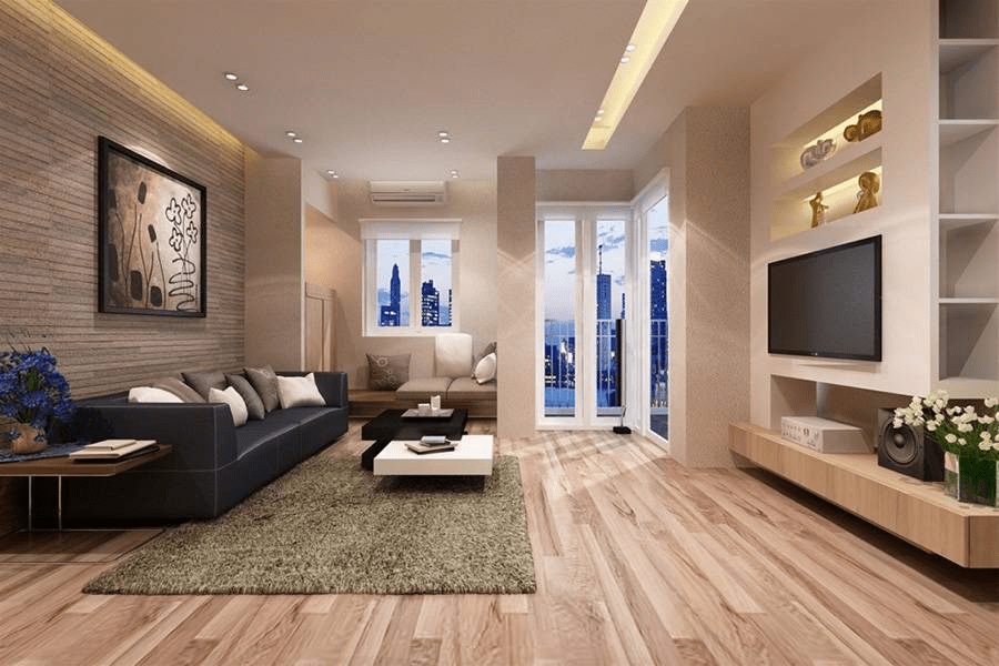 Mẫu trần thạch cao phẳng cho phòng khách đẹp, mới nhất