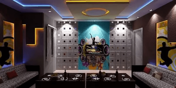 Trần thạch cao cho phòng karaoke đẹp, thịnh hành